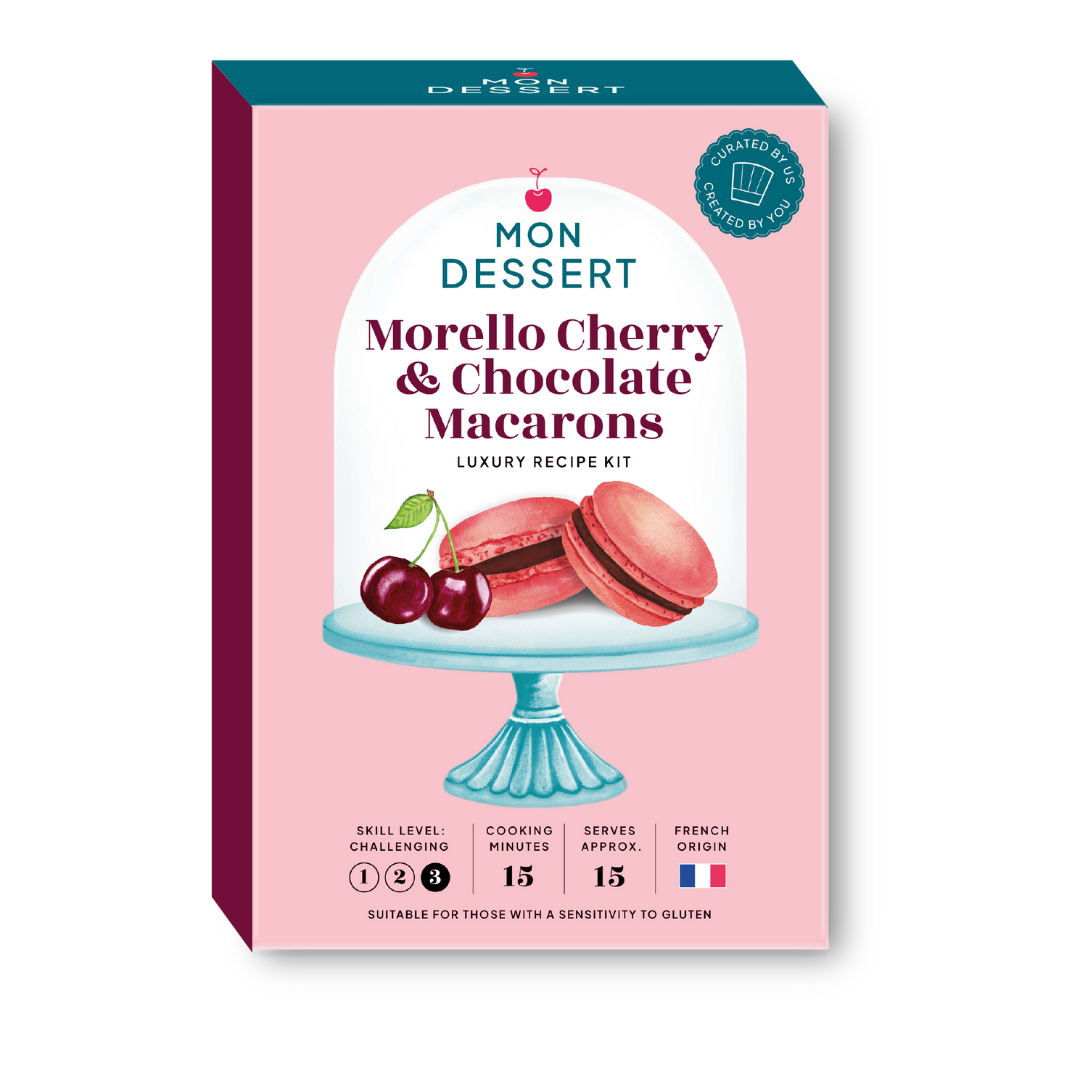 Morello Cherry and Chocolate Macarons